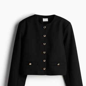 H&M Short Blazer with Gold Button Details and Button Closure, L - Retails $49 -